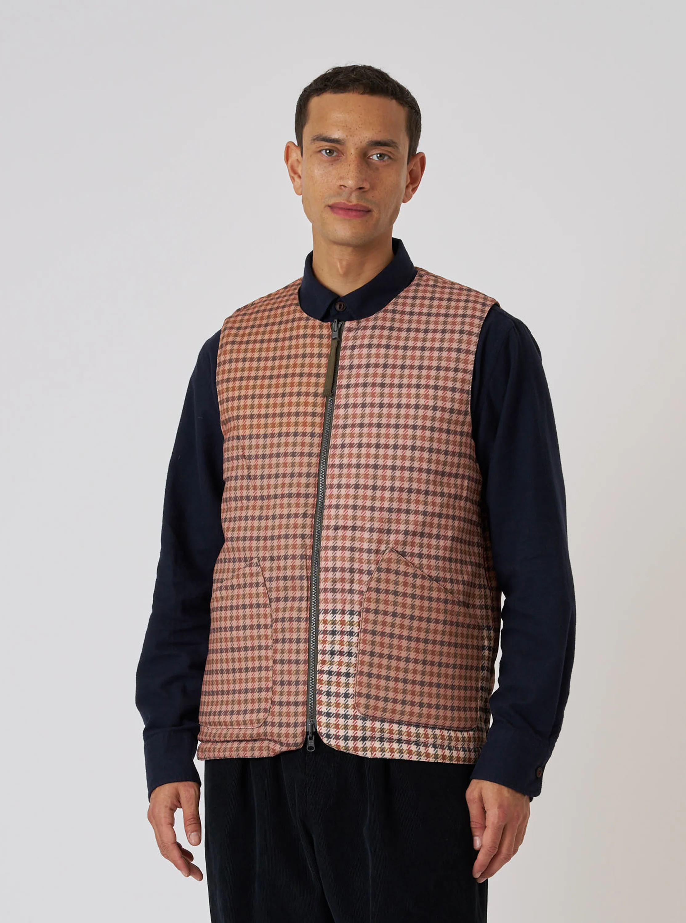 TAION x Universal Works Reversible Dark Olive Military Line Vest - Image 4