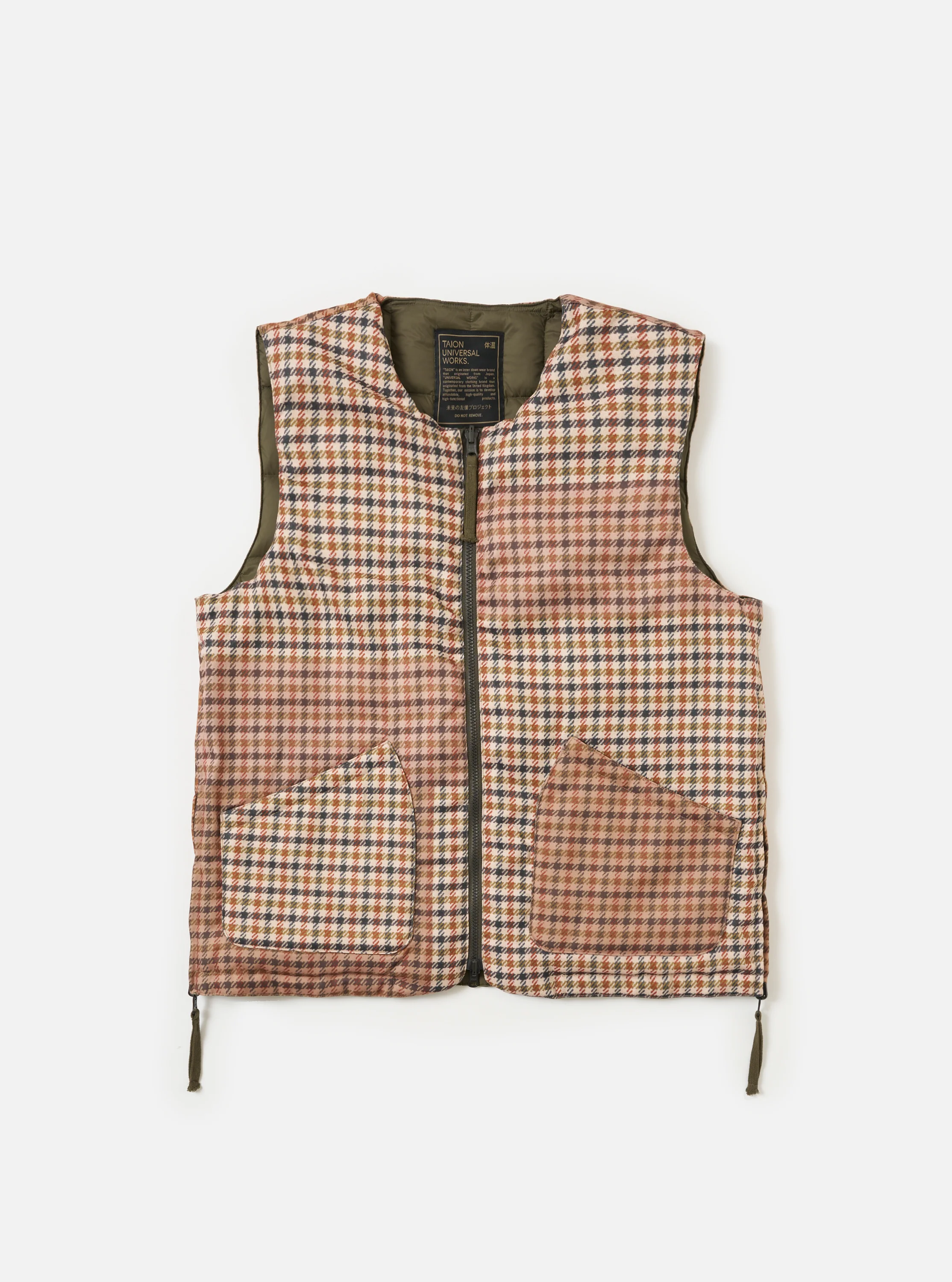 TAION x Universal Works Reversible Dark Olive Military Line Vest - Image 9