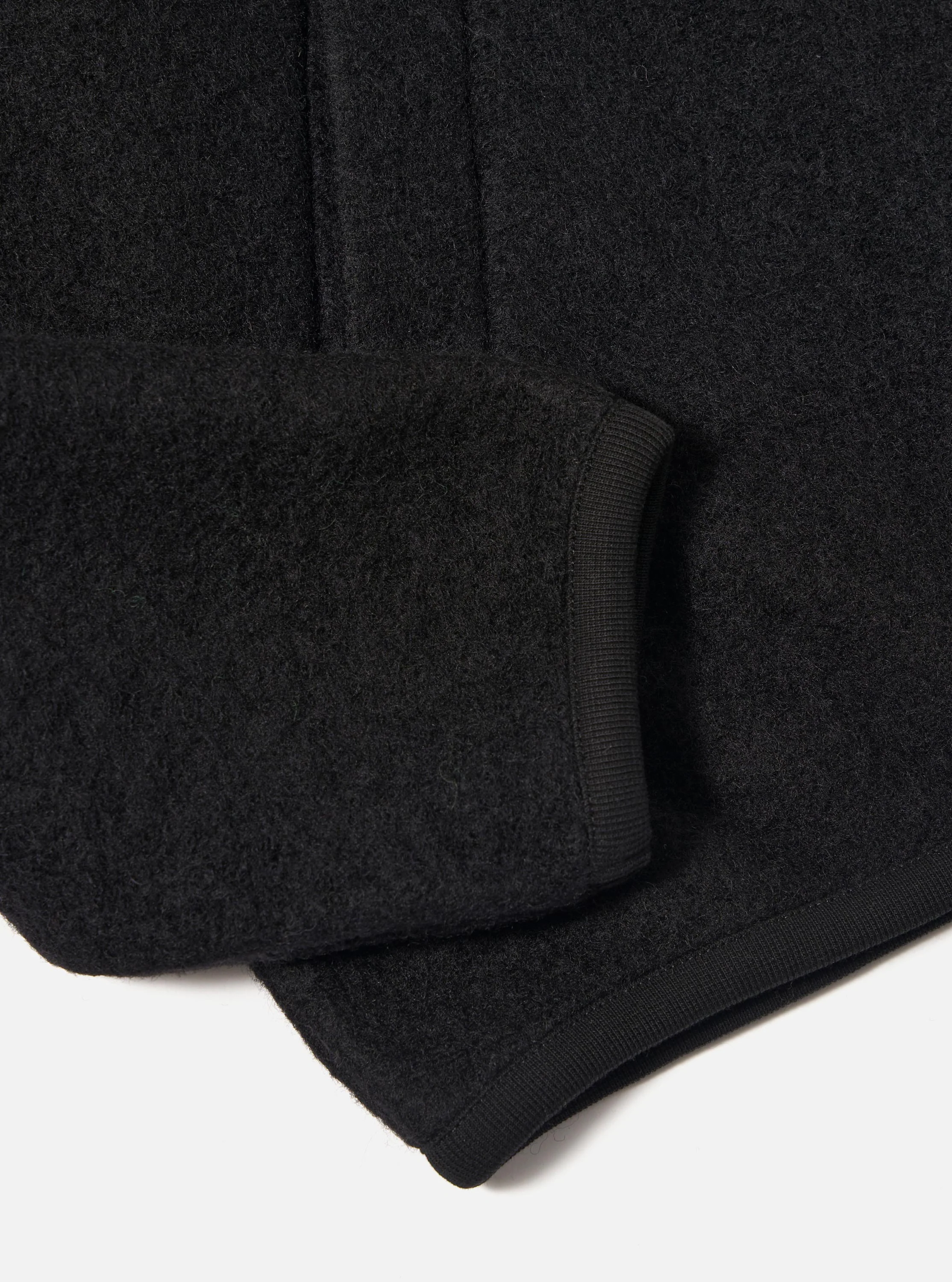 Black Wool Fleece Zip Bomber - Image 8
