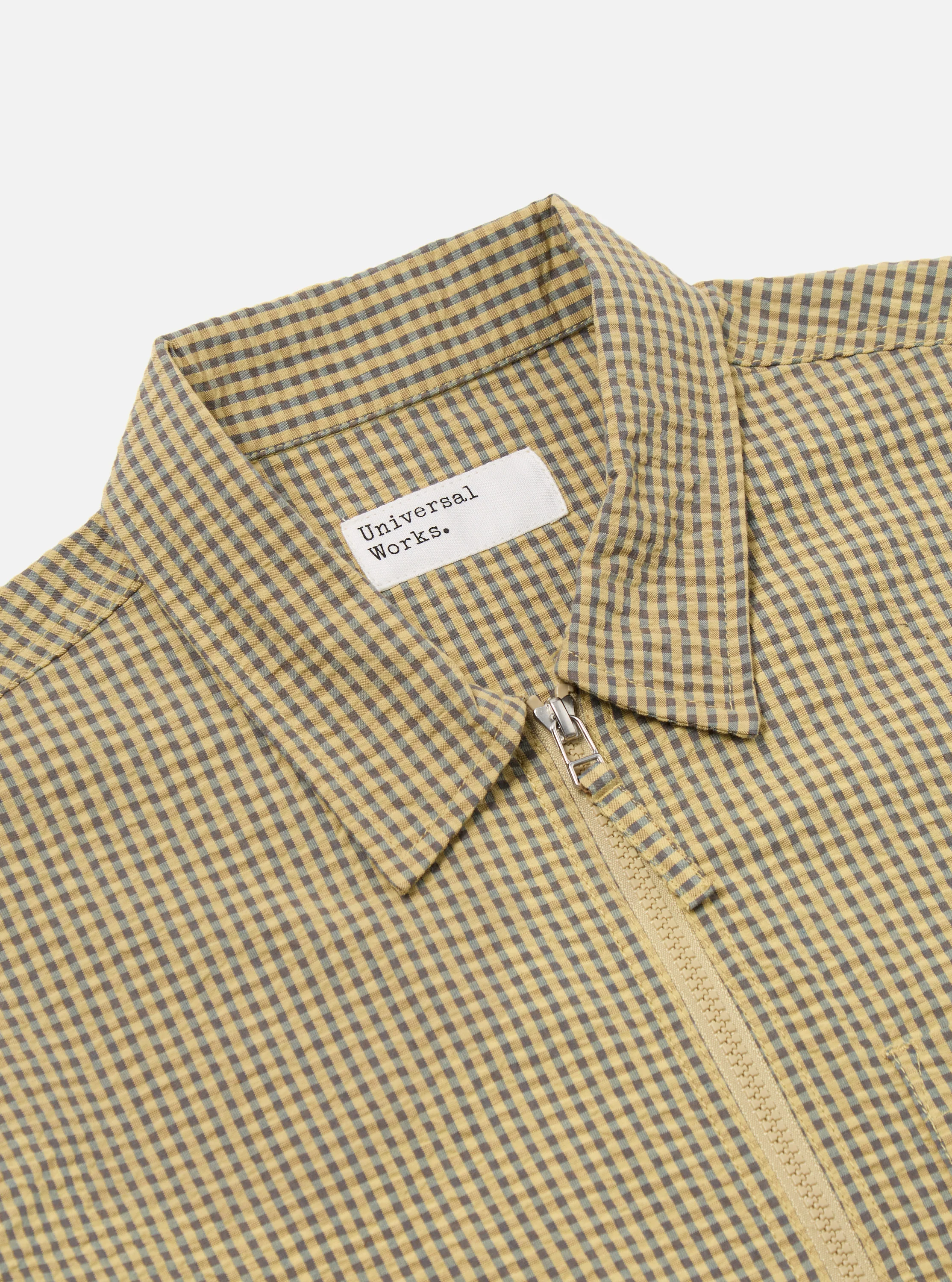 Yellow Japanese Seersucker Zip Uniform Jacket - Image 5