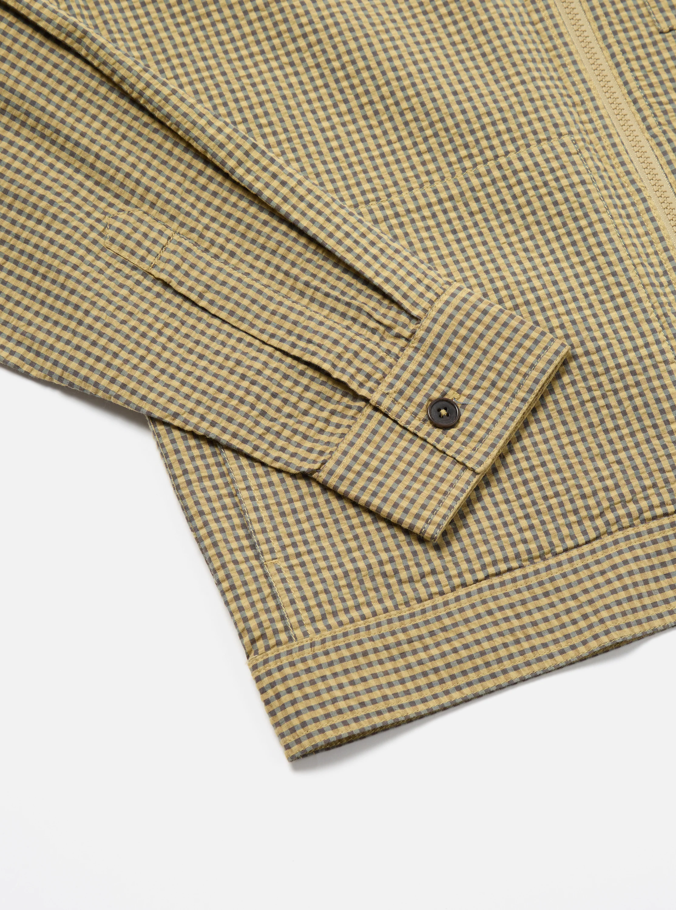 Yellow Japanese Seersucker Zip Uniform Jacket - Image 7